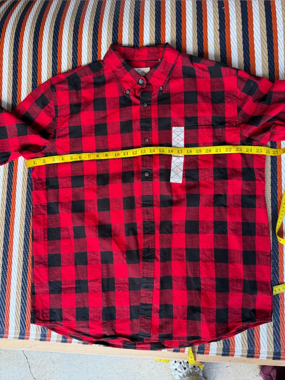 St. John's Bay Red and Black Buffalo Plaid Button-Down Shirt - Picture 5 of 5